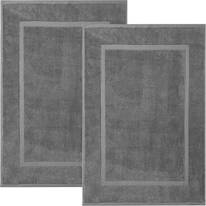 KAHAF COLLECTION Bath Mat Floor Towel Set - Absorbent Cotton Hotel Spa Shower/Bathtub Mats [Not a Bathroom Rug] 22"x34" Pack of 2 - Image 1